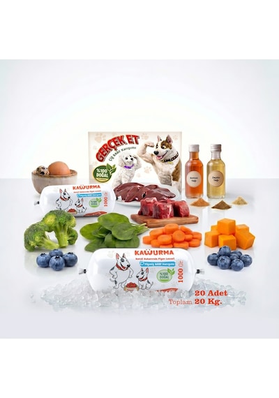 Kavurma Pişmiş Barf Köpek Maması 20 Kg - 1000 G X 20
