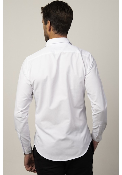 Tudors Slim Fit Uzun Kol Armürlü Düğme Patı Manşet İçi Biyeli Erkek Gömlek-26555 Beyaz Tudors Slim Fit Uzun Kol Armürlü Düğme Patı Manşet İçi Biyeli Erkek Gömlek-26555 Beyaz