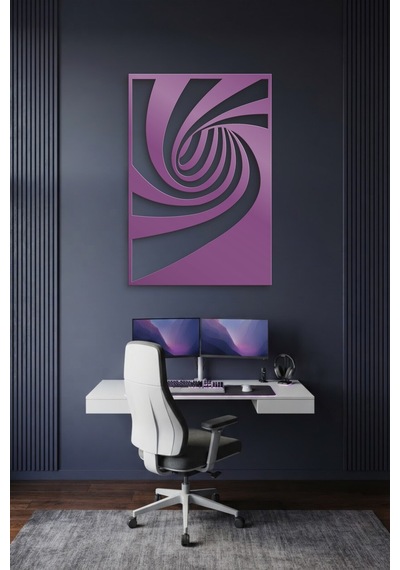 Girdap Metal Duvar Tablosu - Duvar Sanatı - Duvar Dekoru - Mor