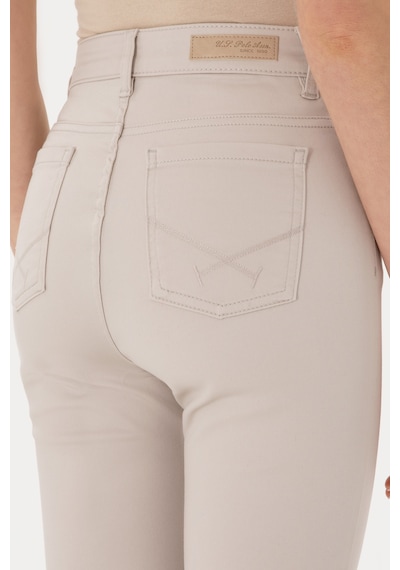 U.S. Polo Assn. Kadın Bej Toothpick Fit Kanvas Pantolon 50309087-VR011