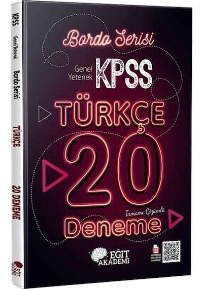 Kpss Türkçe Tamamı Çözümlü 20 Bordo Deneme Sınavı Eğit Akademi