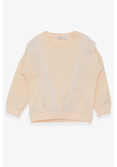 Breeze Kız Çocuk Sweatshirt Güpürlü 1.5-5 Yaş, Krem