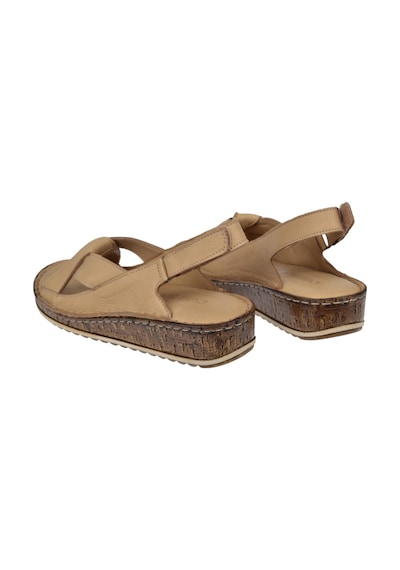 Castle Black Hakiki Deri Comfort Kadın Sandalet Cb-22354 Bej