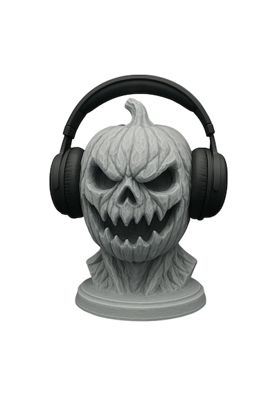 Happy3dworld Kabak Kafatası Kulaklık Standı, 3d Baskı Halloween Gotik Dekor