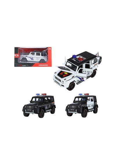 Xhd-c2433 Kut 1:24 Işıklı Sesli Model Metal Polis Jeep Belirtilen