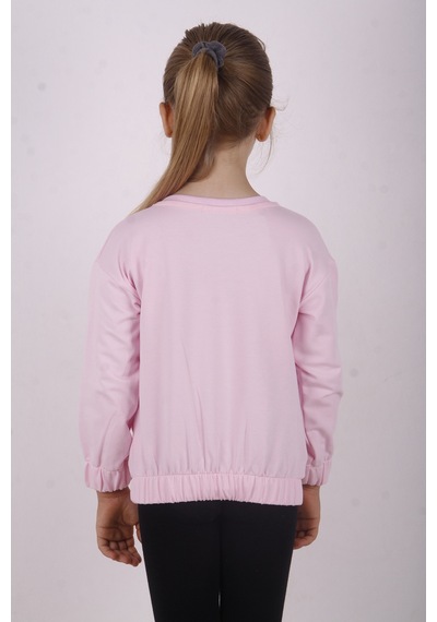 Toontoy Kız Çocuk You Wish Baskılı Sweatshirt Açık Pembe