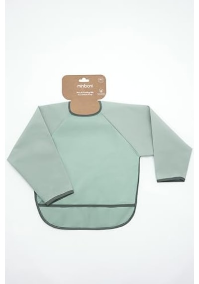 Oyun & Mama Önlüğü Uzun Kollu Mint Yeşili