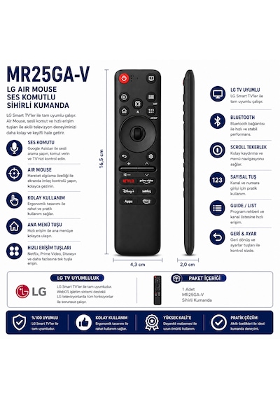 Lg Mr25ga-v Air Mouse Ses Komutlu Sihirli Tv Kumandası