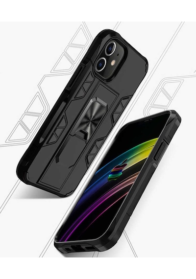 Apple Uyumlu iPhone 12 Pro Max Kılıf Zore Volve Kapak-Siyah