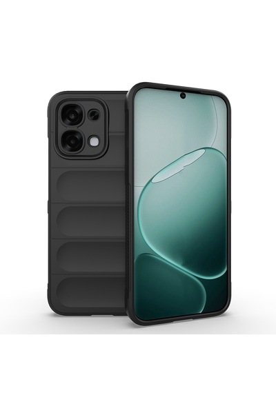 Oppo A6 Pro Kılıf Kamera Korumalı Leke Tutmaz Tasarımlı Darbe Emici Yumuşak Pürüzsüz Silikon Kapak Siyah