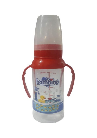 Bambino Kulplu Cam Biberon 12 Ml Kırmızı Desenli