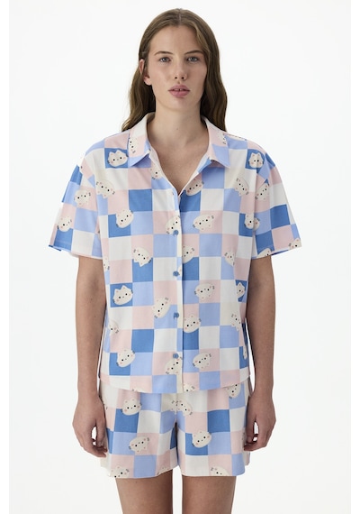 Penti Cutene Gömlek Şort Pijama Takımı Çok Renkli