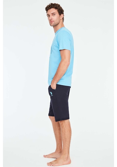 U.S. Polo Assn. - Erkek Mavi T-Shirt Şort Takımı-5105 Mavi