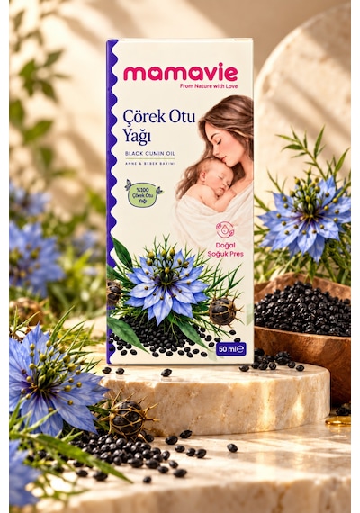 Mamavie %100 Çörek Otu Yağı 50 Ml Doğal Soğuk Pres, Bitkisel Cilt, Saç Ve Vücut Bakım Yağı