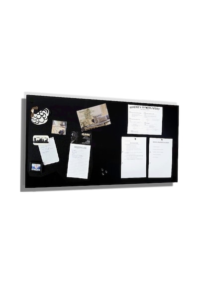 Mıknatıslı Pano , Siyah Dekoratif Metal Magnet Panosu 75X35 Cm