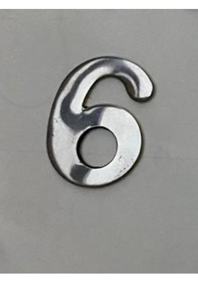 Kapı Numarası Krom Metal 4.2Cm No 6 Yapişkanli