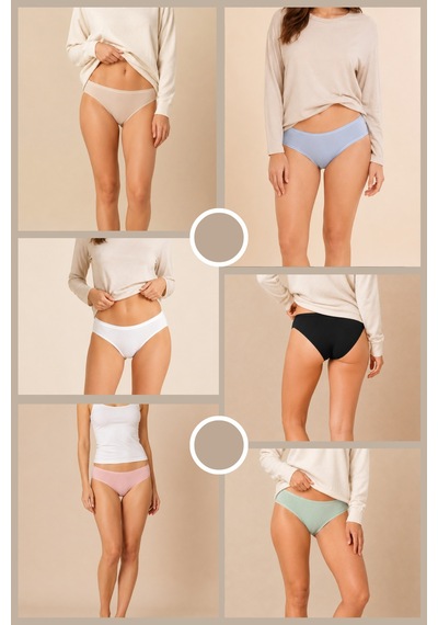 Loule Kadın 6'lı Esnek Modal Pamuklu Bikini Külot Çok Renkli