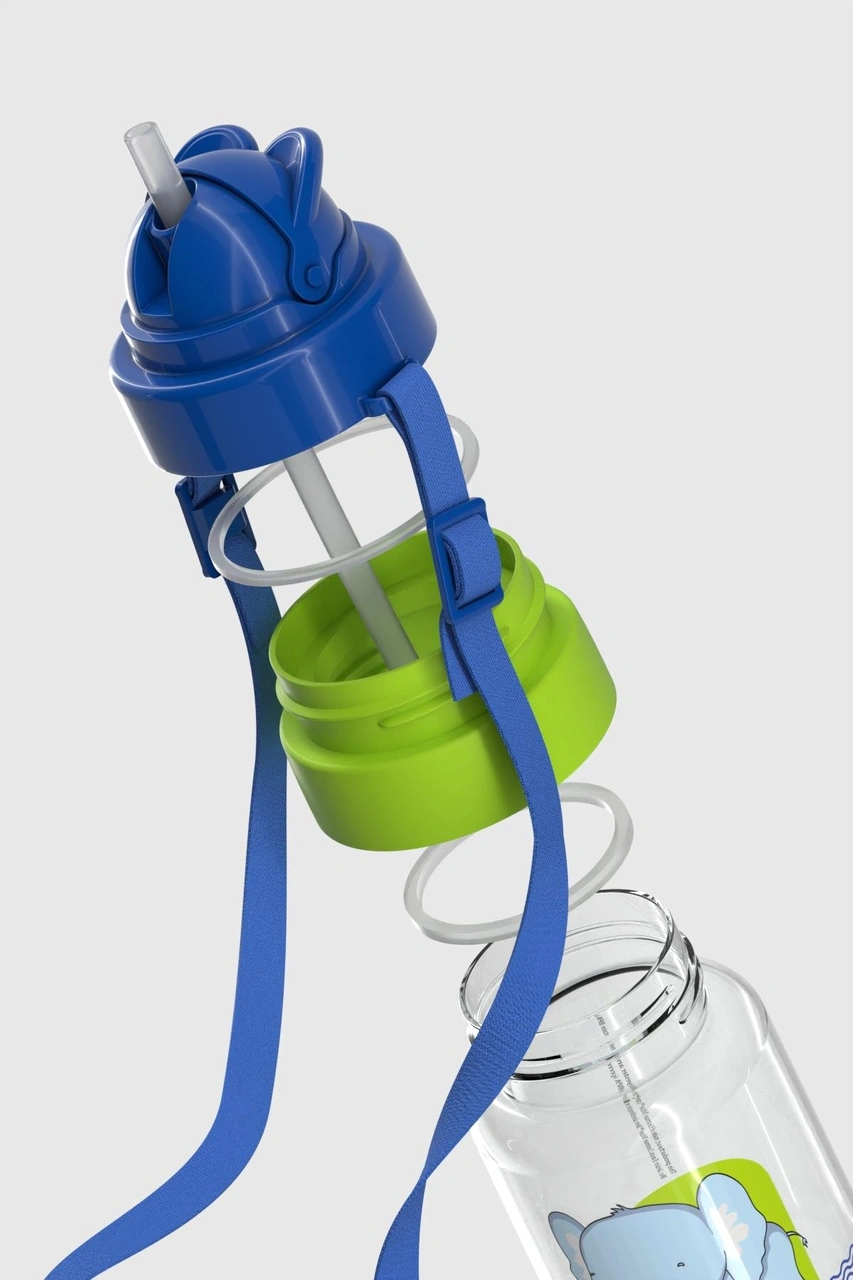 Renga Taffy Desenli 330 Ml Askılı Pipetli Tritan Bebek Suluk 222056 Mavi MAvi