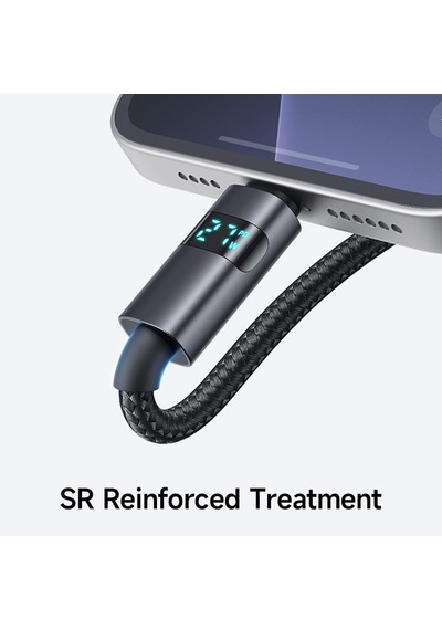 Ca-5610 Usb-c To Usb-c 100w Kablo Yatay Led Ekranli Siyah
