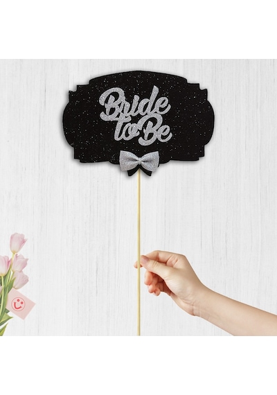 Bride To Be Konuşma Balonu Çubuğu - Siyah & Gümüş