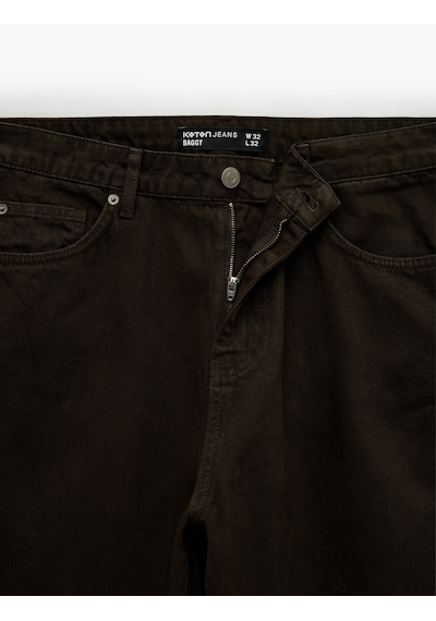Koton Regular Fit Beş Cepli Pamuklu Bol Baggy Jean Pantolon Kahverengi 6sam40116nd Kahverengi Koton Regular Fit Beş Cepli Pamuklu Bol Baggy Jean Pantolon Kahverengi 6sam40116nd Kahverengi