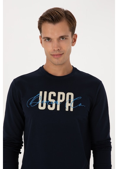 U.S. Polo Assn. Erkek Regular Fit Bisiklet Yaka Lacivert İnce Sweatshirt 50315570-VR033