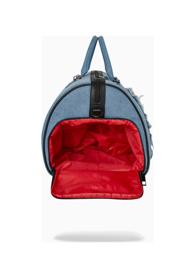 Sprayground Denim Shark Duffle, Lüks Denim Spor Ve Seyahat Çantası El Çantası Mavi