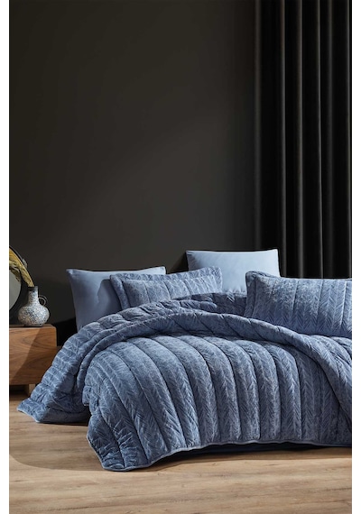 Elart Comfort yeni nesil uykuseti - 6 parça Velvet Mavi (230x220c Mavi