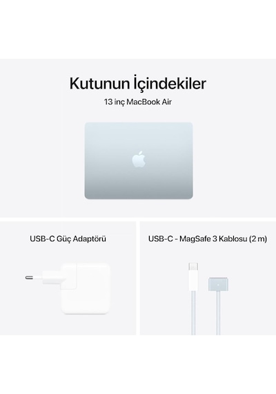Macbook Air M4 24 GB 512 GB SSD 13.6" Mc6v4tu/a Gök Mavisi Dizüstü Bilgisayar (Outlet)