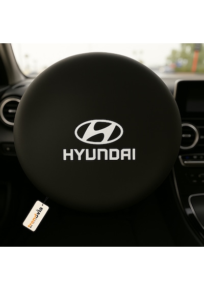 Hyundai Araba Penye Kumaş Direksiyon Kılıfı Siyah - Direksiyon Koruyucu Kılıf Siyah