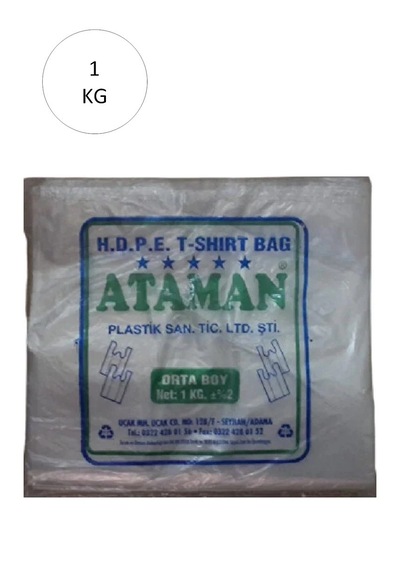 Hubrendy Tedarik Kalın Şeffaf Atlet Poşet Orta Boy 27x47 Cm 1 Kg 1 Paket-takriben 145 Adet