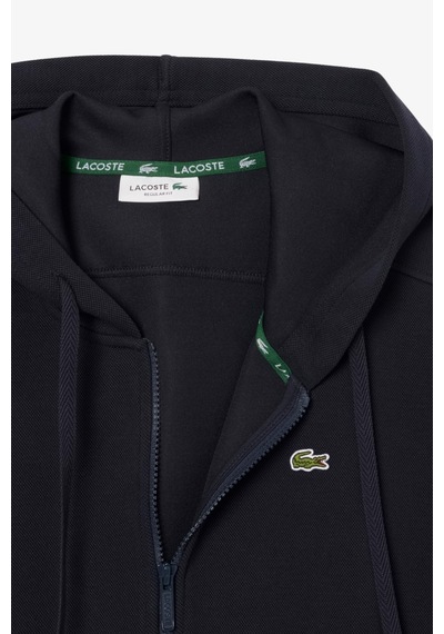 Lacoste Relaxed Fit Womens Sweatshirt Rahat Kesim Organik Pamuk Kapüşonlu Kadın Sweatshirt Lacivert
