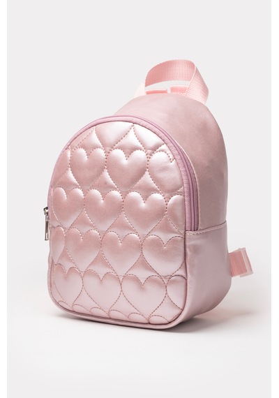 İcone Bag Kız Çocuk Kalp Nakışlı Orta Boy Sırt Çantası Pembe