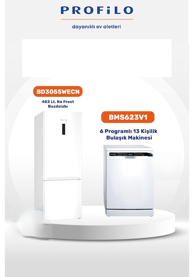 Profilo BD3055WECN - BMS623V1 2'li Buzdolabı Avantajlı Set