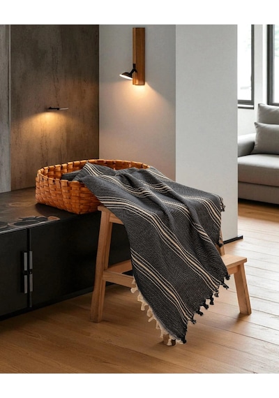 Doğal Pamuk , Yumuşak Çift Kişilik Pike , Çok Amaçlı Örtü , Koltuk Örtüsü 280 X 300 Cm - Lacivert Lacivert