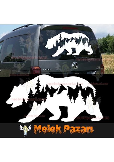 Ayı Doğa Manzara Off Road Oto Sticker