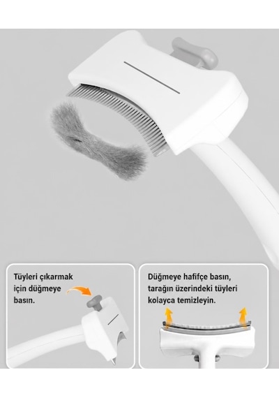 Basmalı Metal Uçlu Evcil Hayvan Tüy Toplama Tarağ