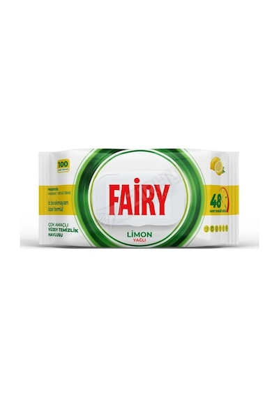 3 Adet Fairy Yüzey Temizlik Mendili Limon Yağlı 100'lü Diğer