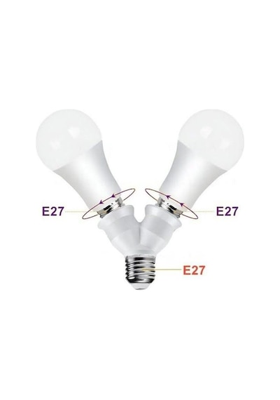 Ledx Dy-101 E27 Duy Çoğaltıcı Tek Duydan Çift E27 Lamba Bağlantısı