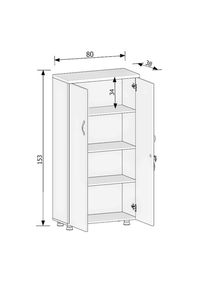 Modüler Dünyası Kapaklı Kitaplık Dosya Dolabı Teak - 80X38X153 (307778408) Teak