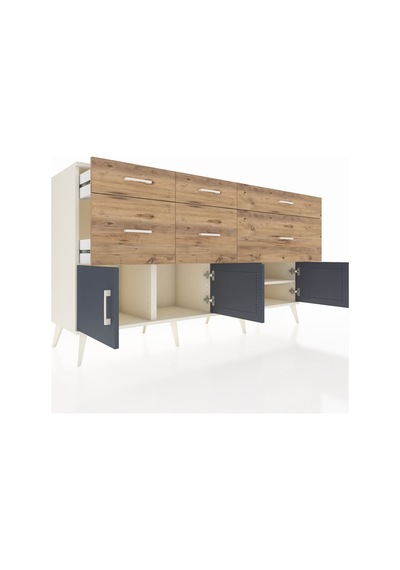 Hyperion Konsol Tek Raflı 6 Çekmeceli 4 Kapaklı 176x44x99 Aytaşı- Aytaşı-antrasit/çam Hyperion Konsol Tek Raflı 6 Çekmeceli 4 Kapaklı 176x44x99 Aytaşı- Aytaşı-antrasit/çam