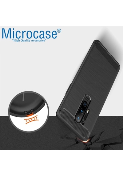 Microcase Oneplus 8 Pro Brushed Carbon Fiber Silikon Kilif -Siyah 439342532