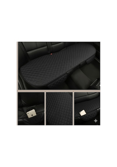Nissan Note 2006-2012 Üniversal 3 Parça Deri Oturak Oto Koltuk Minderi Kaymaz Taban Bej