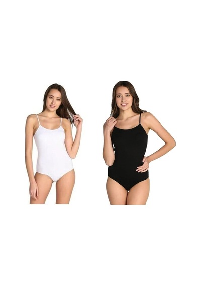 Tutku 6'lı Paket 3 Siyah-3 Beyaz Kadın İp Askılı Kancalı Zıbın Çıtçıtlı Body 001