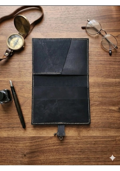 Otohousse El Yapımı Deri Tablet Organizer Kılıfı 8.5 İnç Tablet Uyumlu SİYAH