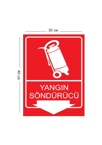 Metal Yangın Söndürücü 3 30x40 Cm A3 Uyarı İş Güvenliği Levhası