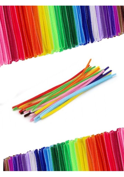 Şönil Renkli 30 Cm Renkli Fosforlu Tüylü Tel 20 Li- 1 Paket