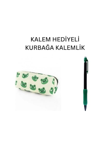 Yeşil Kurbağa Tatlı Kalemlik - Okul Kalemliği-makyaj Çantası Ve Hediye Kalem Çok Renkli