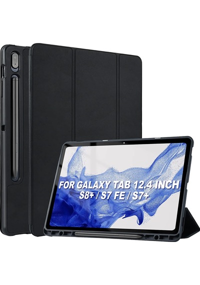 Samsung Galaxy Uyumlu Tab S10 Fe+ Plus 13.1inç Kılıf Kalem Bölmeli Smart Case X620 X626 Kapaklı Kılıf