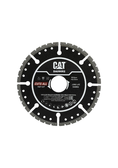 Cat Da09052 115mm Profesyonel Çelik, İnox, Alüminyum, Pvc, Fayans, Çok Amaçlı Elmas Kesme Diski Soketli, Aralıklı Kenar